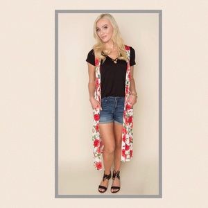 2XL Amelia James rose print duster with pockets